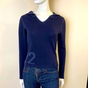 Top shop Smudge Navy Hooded Sweater